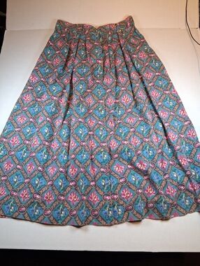 Vintage The Eagles Eye Womens Size 14 Pink Floral Long Pleated Skirt